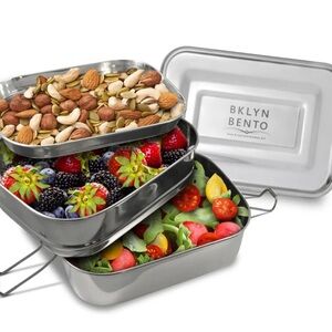 Bklyn Bento 100% Stainless Steel Lunch Box, 3 Stackable Layers